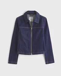 Slim Double-Zip Denim Jacket