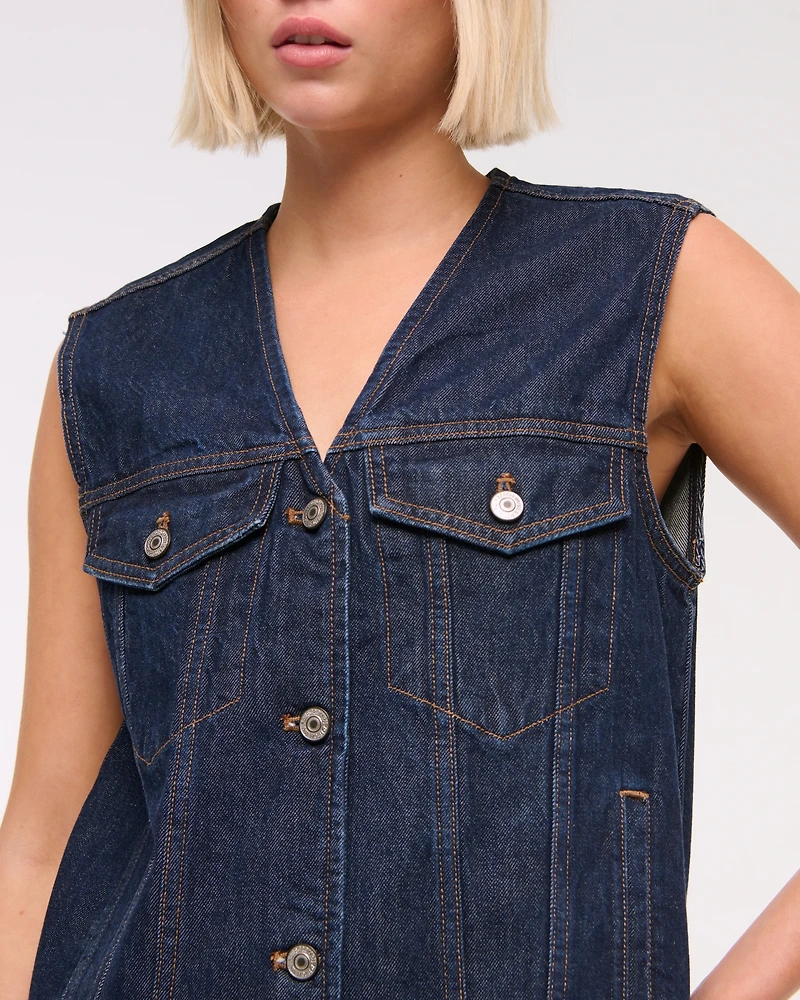 V-Neck Denim Vest