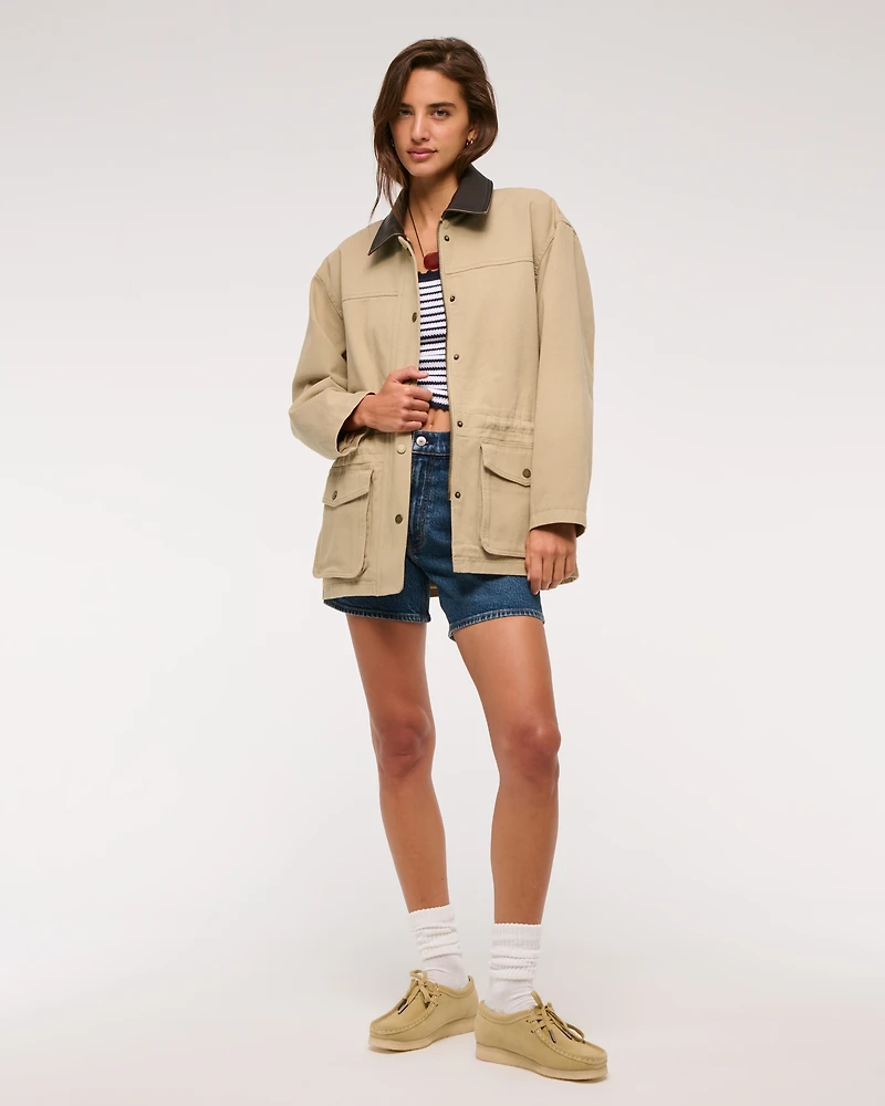 Cinched Waist Workwear Jacket