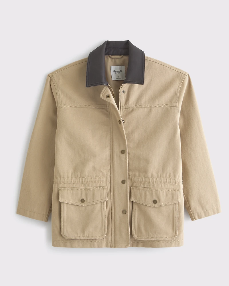 Cinched Waist Workwear Jacket