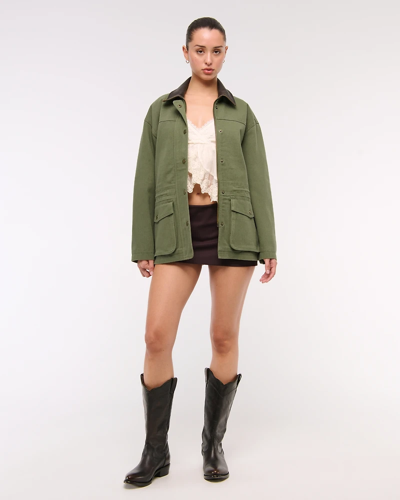 Cinched Waist Workwear Jacket