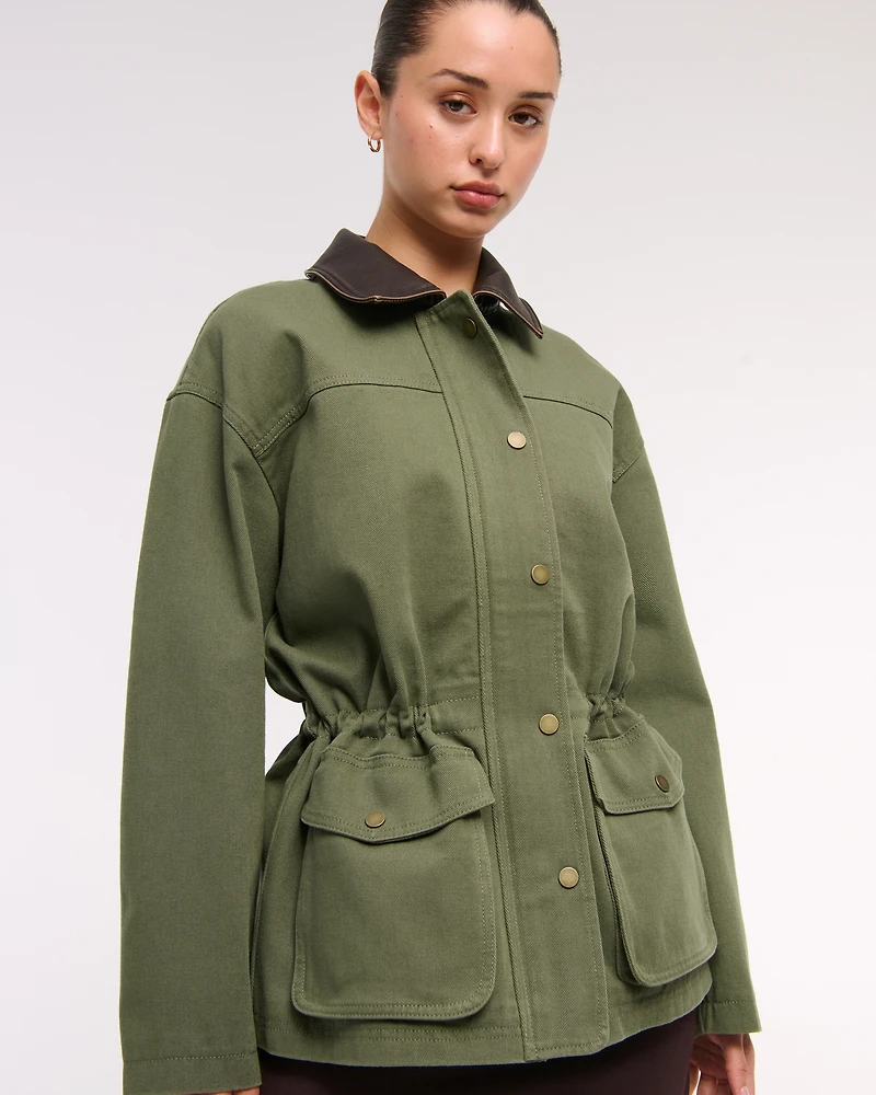 Cinched Waist Workwear Jacket