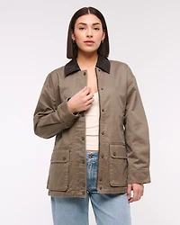 Mid-Length Waxed Barn Jacket