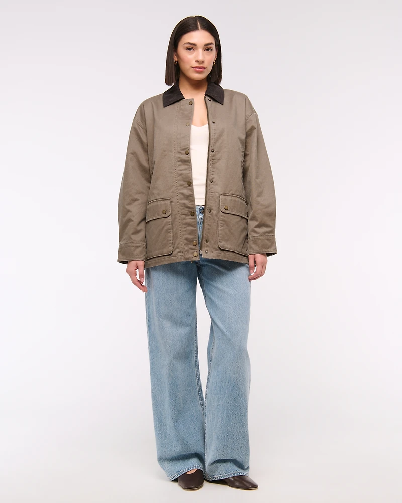 Mid-Length Waxed Barn Jacket