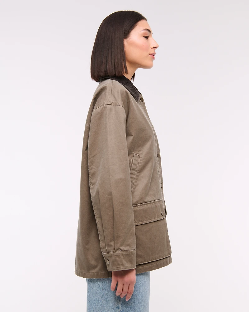 Mid-Length Waxed Barn Jacket
