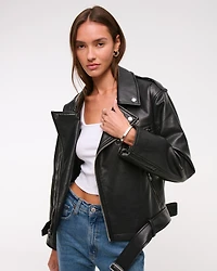 Vegan Leather Biker Jacket