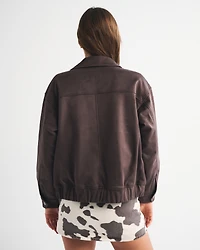 Vegan Suede Bomber Jacket