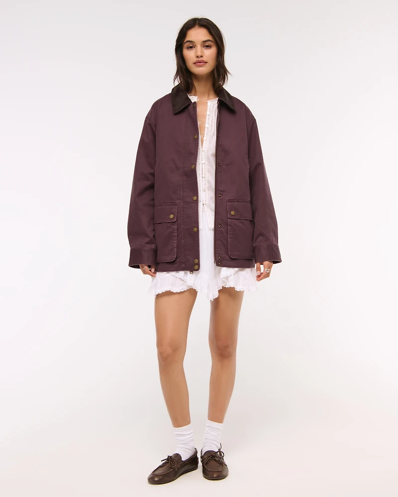 Mid-Length Waxed Barn Jacket