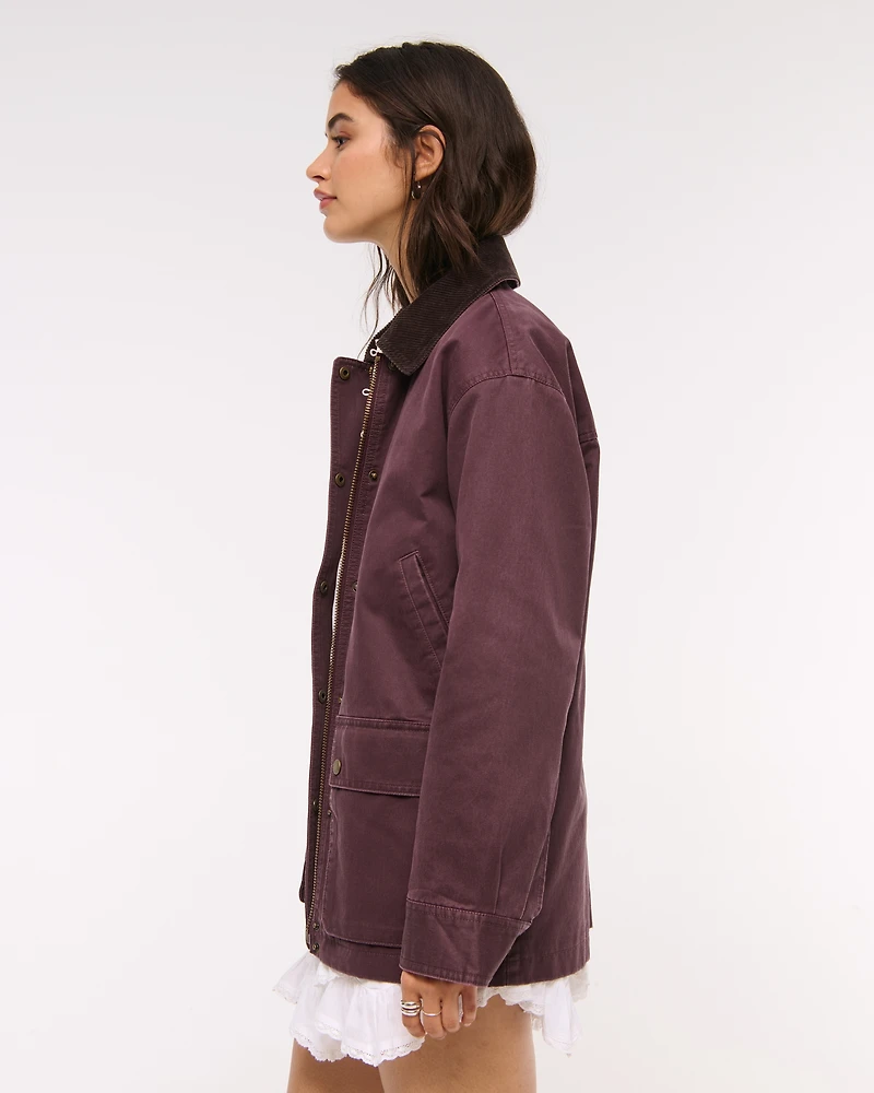 Mid-Length Waxed Barn Jacket