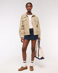 Relaxed Twill Bomber Jacket