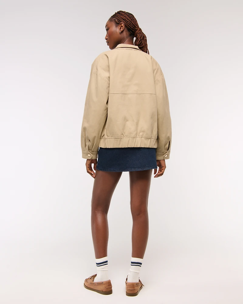 Relaxed Twill Bomber Jacket