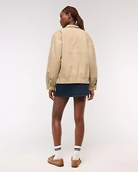 Relaxed Twill Bomber Jacket