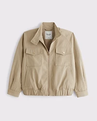 Relaxed Twill Bomber Jacket