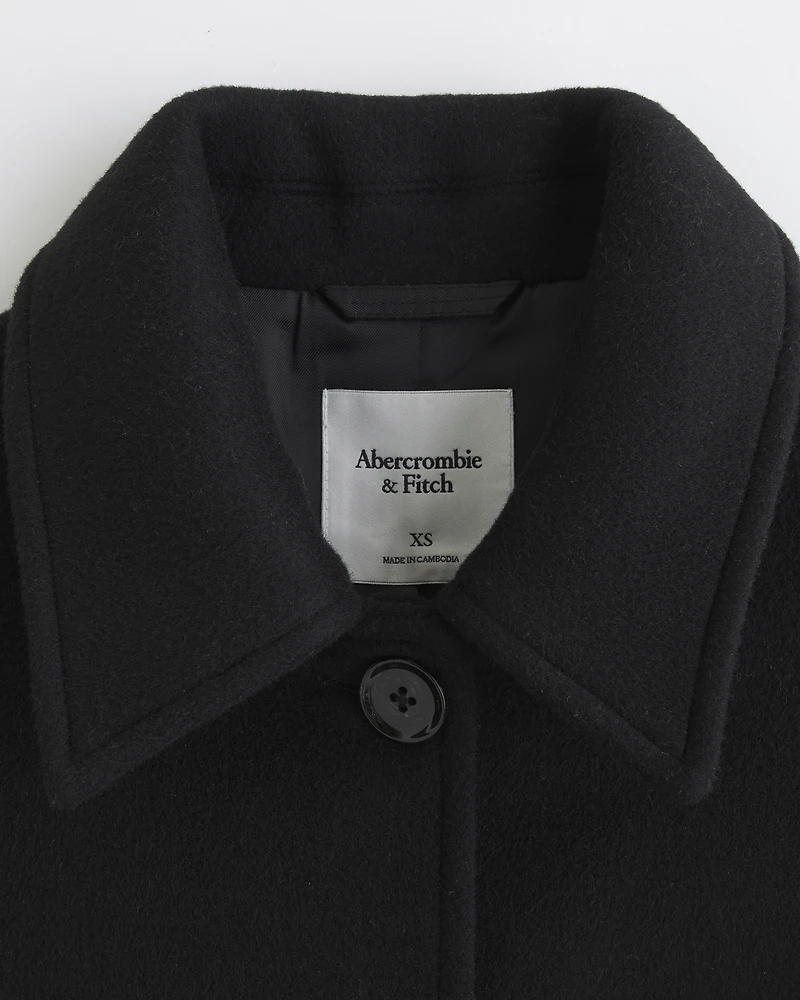 Short Wool-Blend Coat