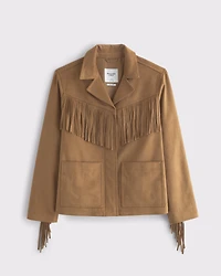 Vegan Suede Fringe Jacket