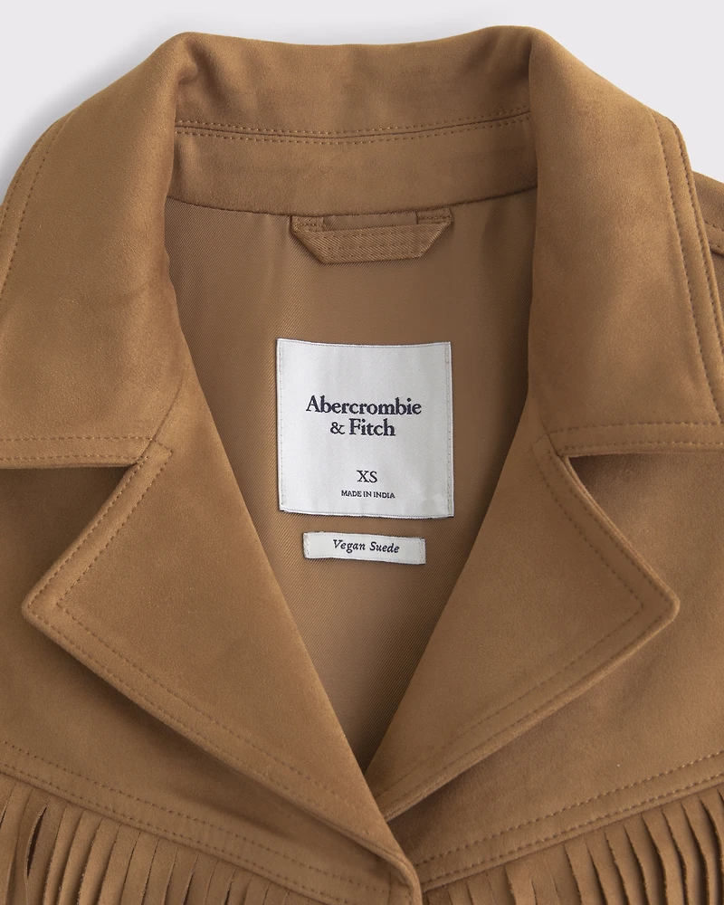 Vegan Suede Fringe Jacket