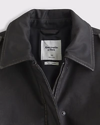 Vegan Leather Bomber Jacket