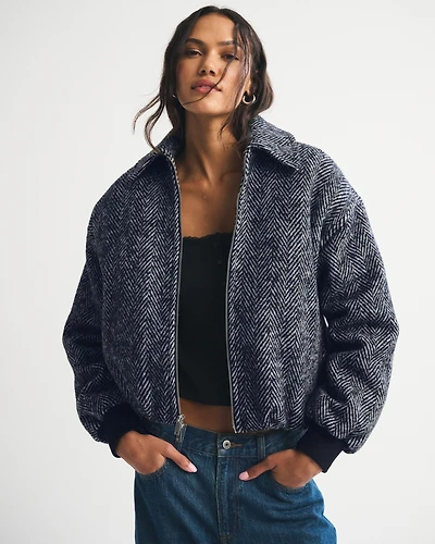 Wool-Blend Bubble Hem Coat
