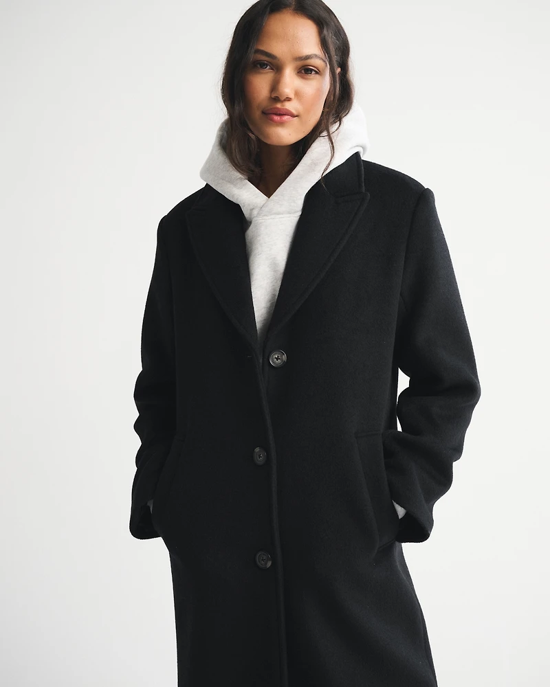 Wool-Blend Tailored Topcoat
