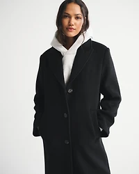 Wool-Blend Tailored Topcoat