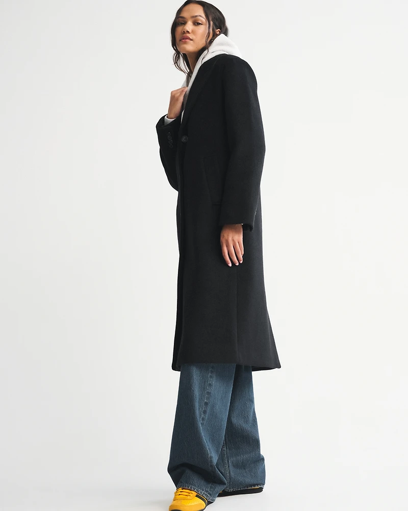 Wool-Blend Tailored Topcoat