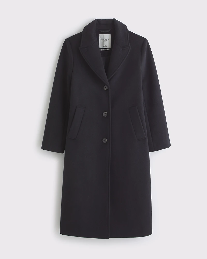 Wool-Blend Tailored Topcoat