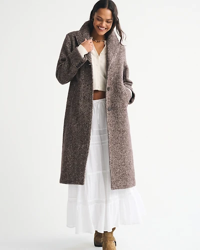 Wool-Blend Tailored Topcoat