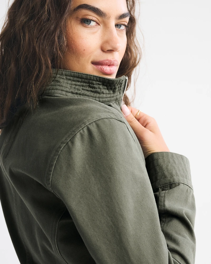 Slim Zip Twill Jacket