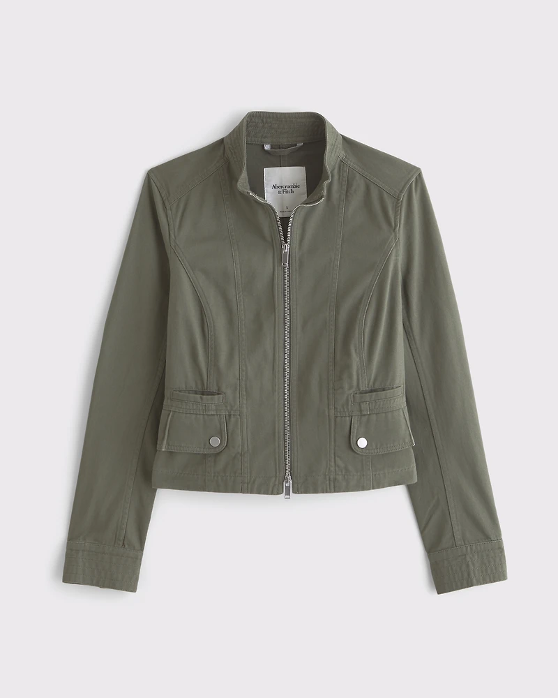 Slim Zip Twill Jacket