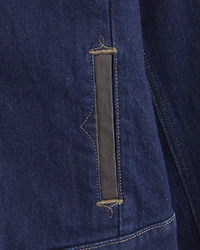 Embroidered Denim Zip-Up Jacket