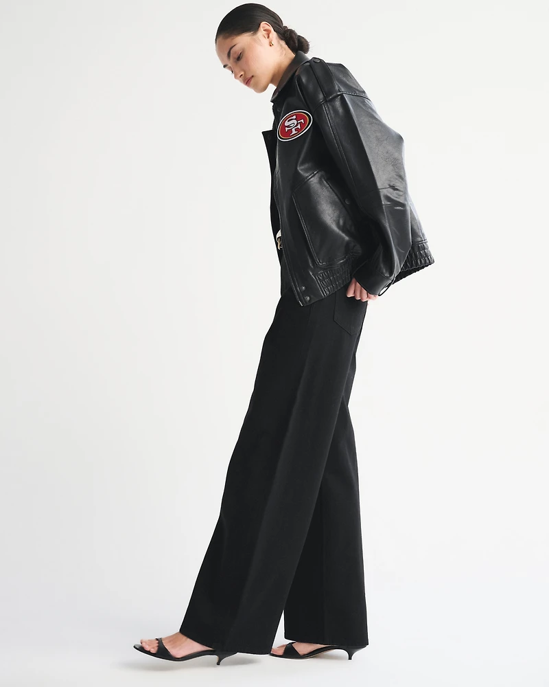 San Francisco 49ers Vegan Leather Bomber Jacket