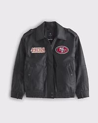San Francisco 49ers Vegan Leather Bomber Jacket