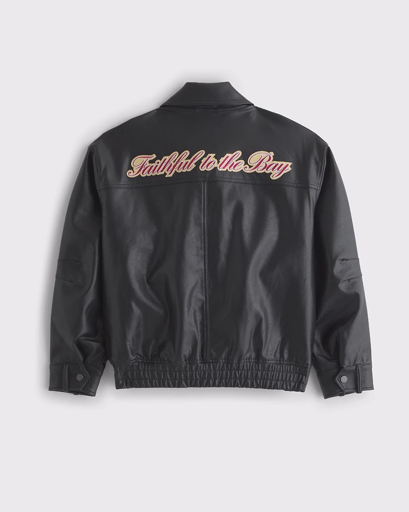 San Francisco 49ers Vegan Leather Bomber Jacket