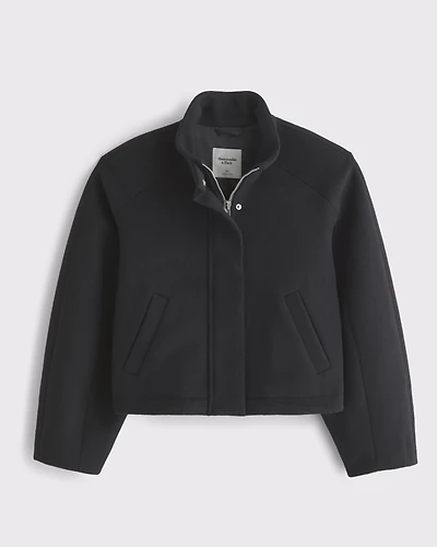 Barrel Sleeve Wool-Blend Jacket