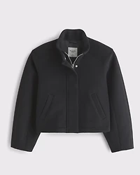 Barrel Sleeve Wool-Blend Jacket