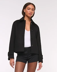 Short Wool-Blend Coat