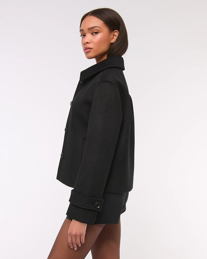Short Wool-Blend Coat
