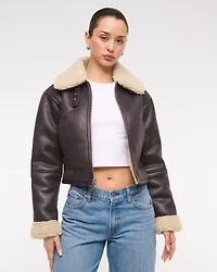 Vegan Suede Shearling Coat
