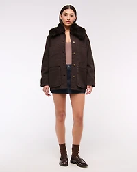 Removable Collar Workwear Coat