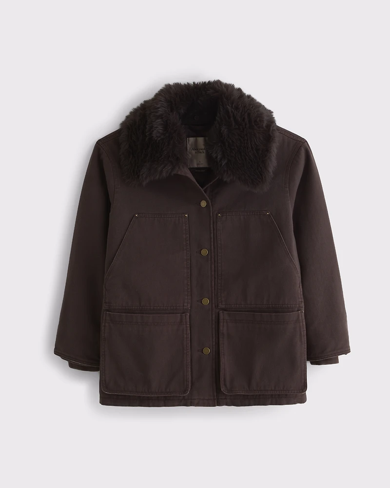 Removable Collar Workwear Coat