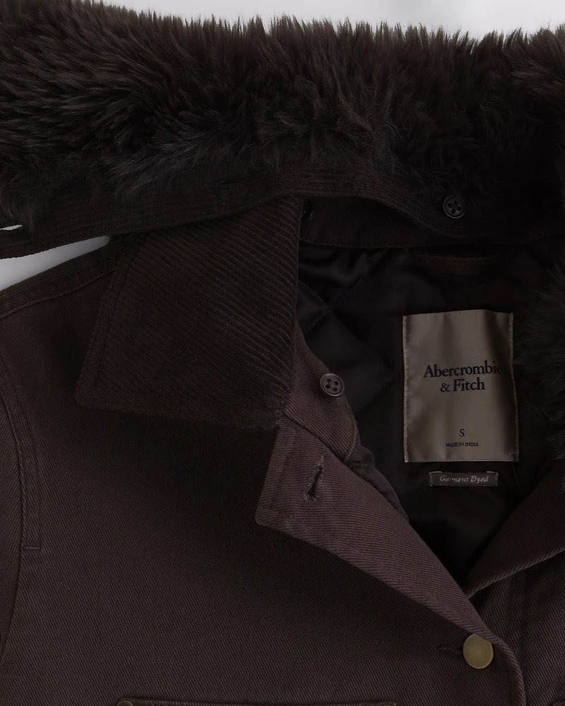 Removable Collar Workwear Coat