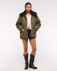 Removable Collar Workwear Coat