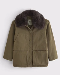 Removable Collar Workwear Coat