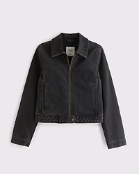Slim Denim Zip-Up Jacket