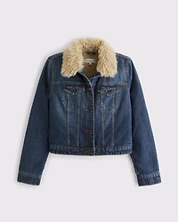 Sherpa-Lined Denim Trucker Jacket