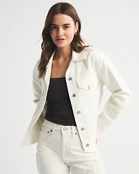 Crochet-Style Easy Denim Trucker Jacket