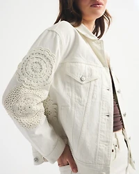 Crochet-Style Easy Denim Trucker Jacket