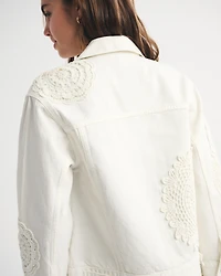 Crochet-Style Easy Denim Trucker Jacket