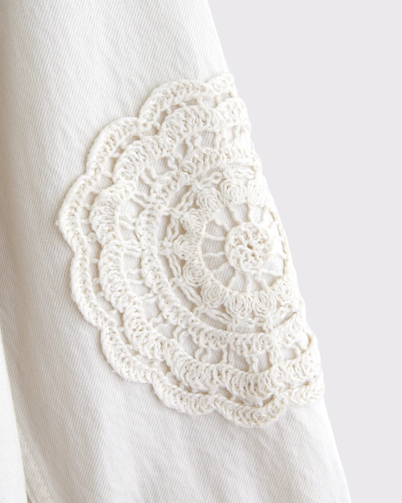 Crochet-Style Easy Denim Trucker Jacket