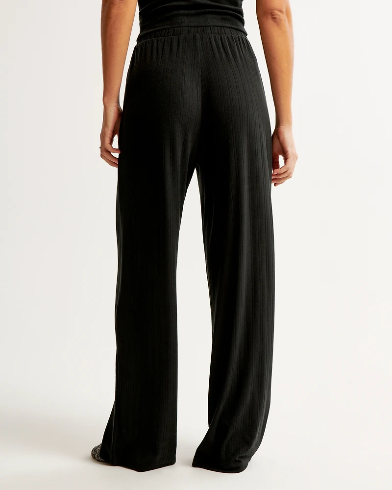 Pointelle Wide Leg Pant
